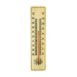 Alcohol Room Thermometer Glass with Wooden Fram