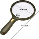 Magnifying Glass 150mm Double Magnification Magnifier with 3 LED Light
