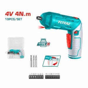total cordless screwdriver set 19pcs rechargeable tsdli0442