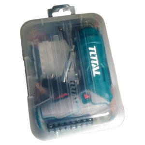 total cordless screwdriver set 19pcs rechargeable tsdli0442 close box